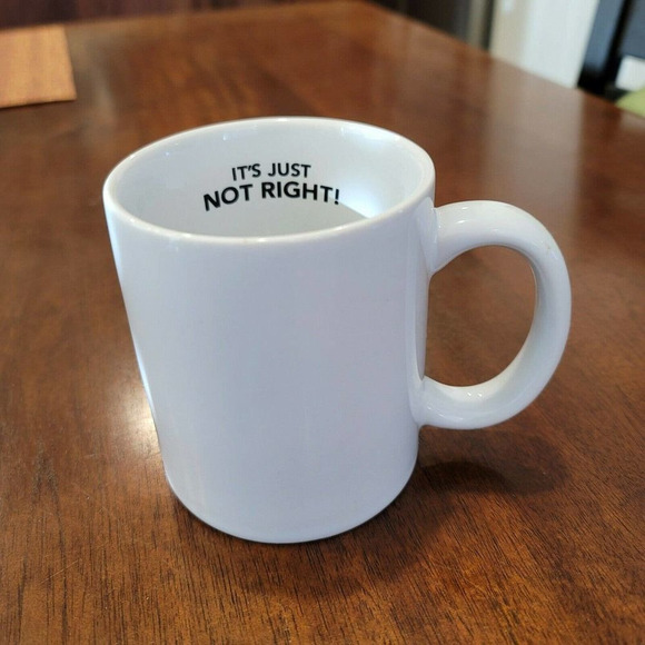 Left Handed Mug It's Just Not Right Ceramic Coffee Cup Novelty White Bluw - Picture 3 of 5